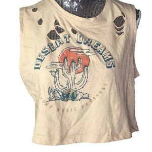 New Desert Dreams Country Music Festival Tee Recycled Threads Size XL Distressed